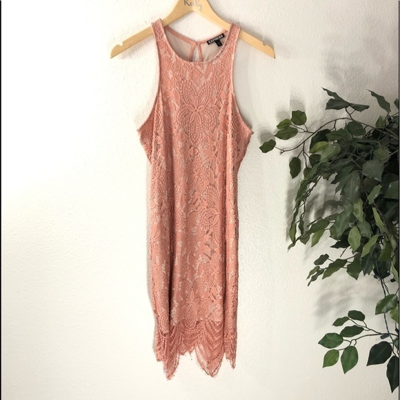 Express Light Pink Lace Dress - Picture 1 of 6
